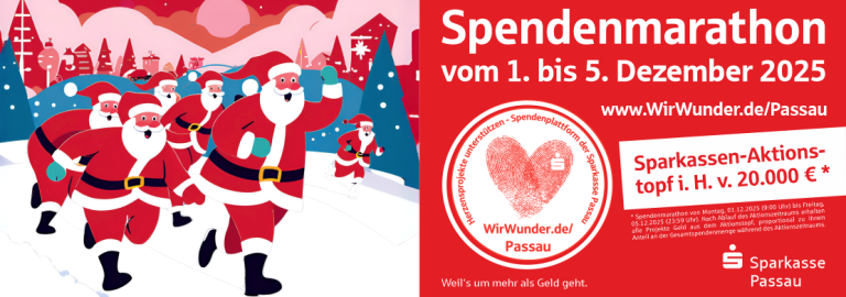 Spendenmarathon der Sparkasse Passau für WirWunder