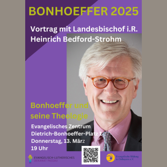 Der ehemalige Landesbischof Heinrich Bedford-Strohm kommt am 13. März nach Passau um mit einem Vortrag die Dietrich-Bonhoeffer-Reihe zu eröffnen.